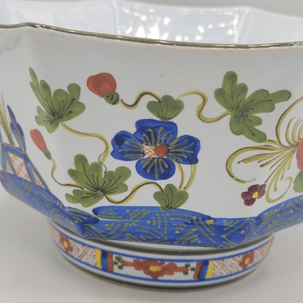 Taste Setter Sigma Italy Hand Painted Floral Octagon Bowl 5" Ceramic Vintage - Picture 2 of 16